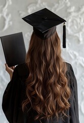 Graduating student celebrating achievement with diploma in hand