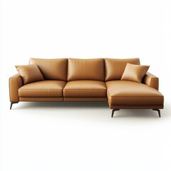 Obraz premium Sectional sofa with chaise lounge isolated on white