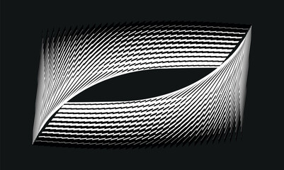 Naklejka premium modern op art background, black and white dynamic pattern, vector texture