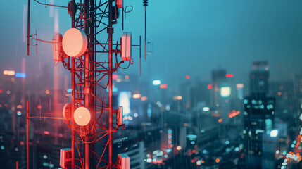 Antenna telecommunication tower station, internet online wireless network.