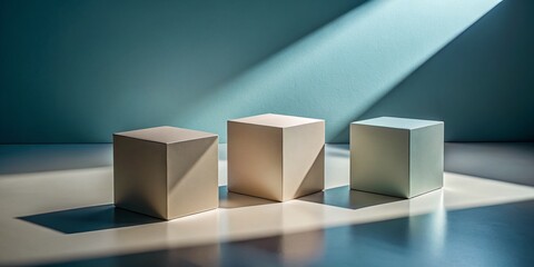 Minimalist Abstract 3D Cube Background with Shadow Play - Modern Geometric Design