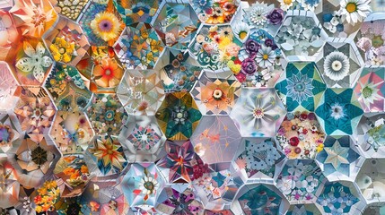 A beautiful floral pattern with a variety of flowers in different colors.