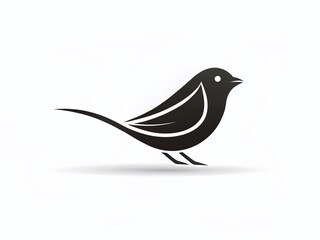Obraz premium Minimalist Bird Logo Design Template: Elegant Line Art Bird Silhouette for Branding