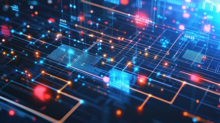 Fototapeta premium Exploring the Future of Digital Networks and Data Visualization