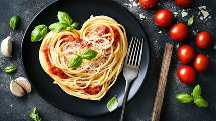 Heart Shaped Pasta with Tomato Sauce