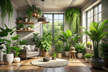 Minimalist Green Studio Corner: Modern Interior Design Inspiration - 3D Render