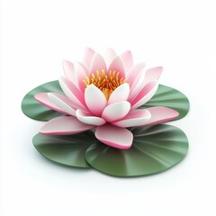 Water lily isolated on white