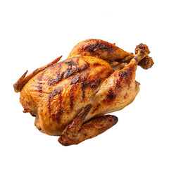 grilled chicken on white background
