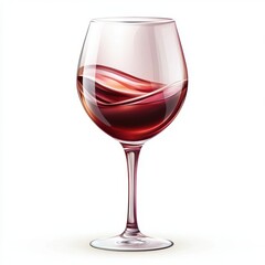 Of Levitating glass of red wine with swirling liquid isolated on white