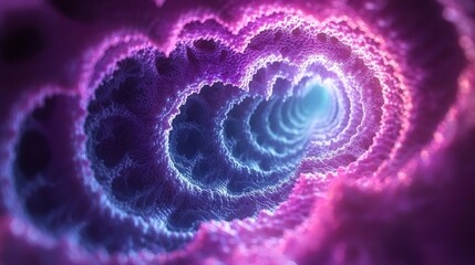 Abstract purple and blue spirals intertwined in a mesmerizing and eloquent design