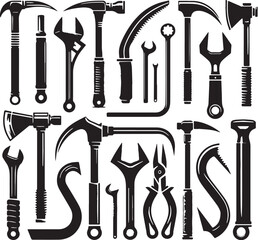 Black Color Crowbar Silhouette Vector Illustration design, Solid White Background