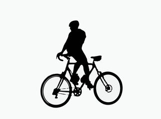 Modern Cyclist Silhouette on Bike