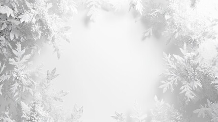 Obraz premium Winter Wonderland Background with Frosted Leaves and Flowers Creating a Serene Atmosphere for Seasonal Design and Holiday Celebrations