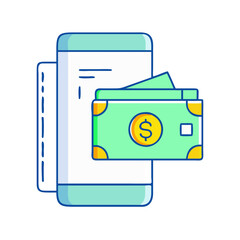 mobile wallet icon, mobile wallet vector illustration-simple illustration of mobile wallet, perfect for mobile wallet logos and icons