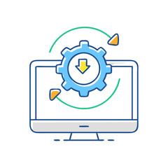 system update icon, system update vector illustration-simple illustration of system update, perfect for system update logos and icons