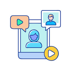 video call icon, video call vector illustration-simple illustration of video call, perfect for video call logos and icons