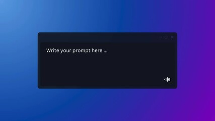 prompt search bar for AI artificial intelligence large language model user interface design voice search button engineering prompts