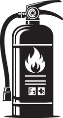Black Color Fire Extinguisher Silhouette Vector Illustration design, Solid White Background