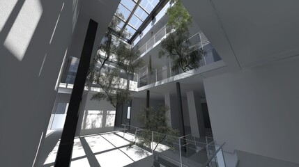 Obraz premium Modern Architectural Design: A Light-Filled Atrium