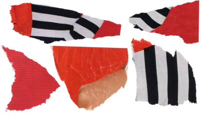 Set of torn pieces of magazine. Textured scraps of paper for collage.