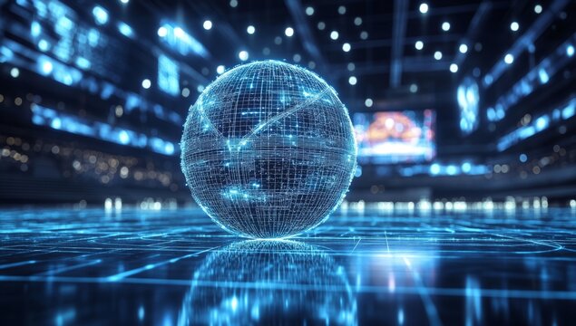 Digital globe arena event futuristic technology