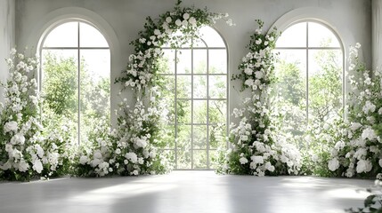 wedding backdrop with flower generative AI