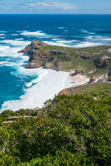 View of cape of good hope at New Cape Point Lighthouse, Cape Point National Park, Cape Town, Western Cape, South Africa, Africa