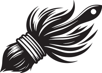 Black Color Paint Brush Set Silhouette Vector Illustration design, Solid White Background