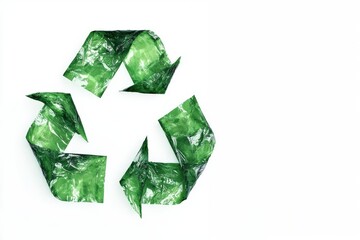 Recycle symbol made of plastic bag promoting environmental awareness