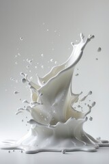 Obraz premium Milk Splash Photography Creamy White Liquid Explosion