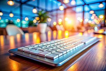 New Product Launch: Sleek Modern Keyboard with High Depth of Field