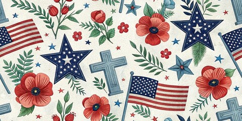 Artistic Memorial Day Texture Designs: Patriotism, Remembrance, & Grunge Backgrounds