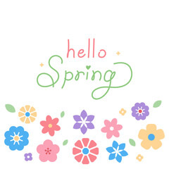 hello spring hand lettering with geometric flower