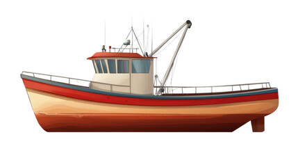 fishing boat isolated on white background 