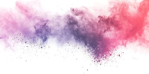 Fototapeta premium Freeze motion of colored powder explosions isolated on white background.