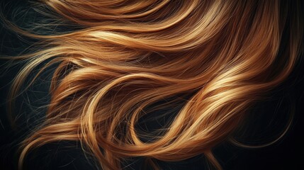 Fototapeta premium Close-Up View of Smooth and Lustrous Caramel Colored Hair Strands