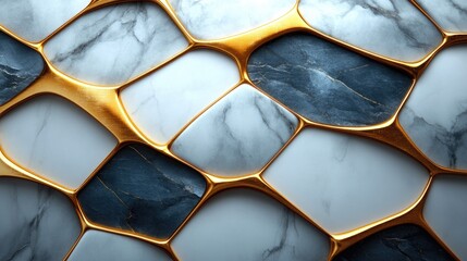 Elegant marble and gold geometric pattern showcasing luxury design elements for interior decor