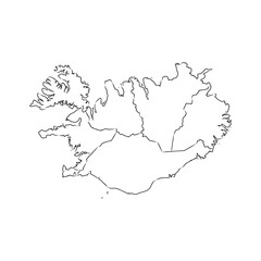 Obraz premium Freehand Iceland map sketch on white background