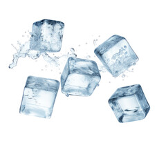 Obraz premium flying ice cubes isolated on transparent 
