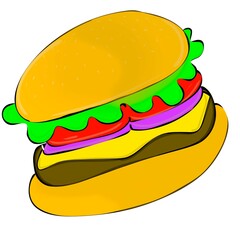 burger digital illustration vector