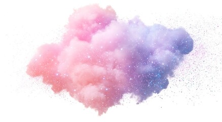 Obraz premium Explosion of colored powder, isolated on white background