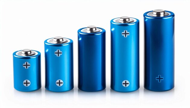 batteries on white background