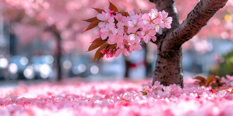 pink cherry blossom in spring