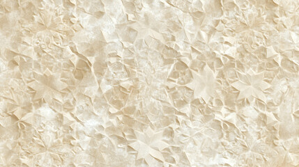 Textured Floral Beige Background, Crumpled Paper Effect