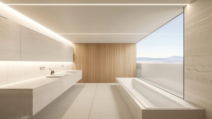 Modern Minimalist Bathroom Design with Panoramic View