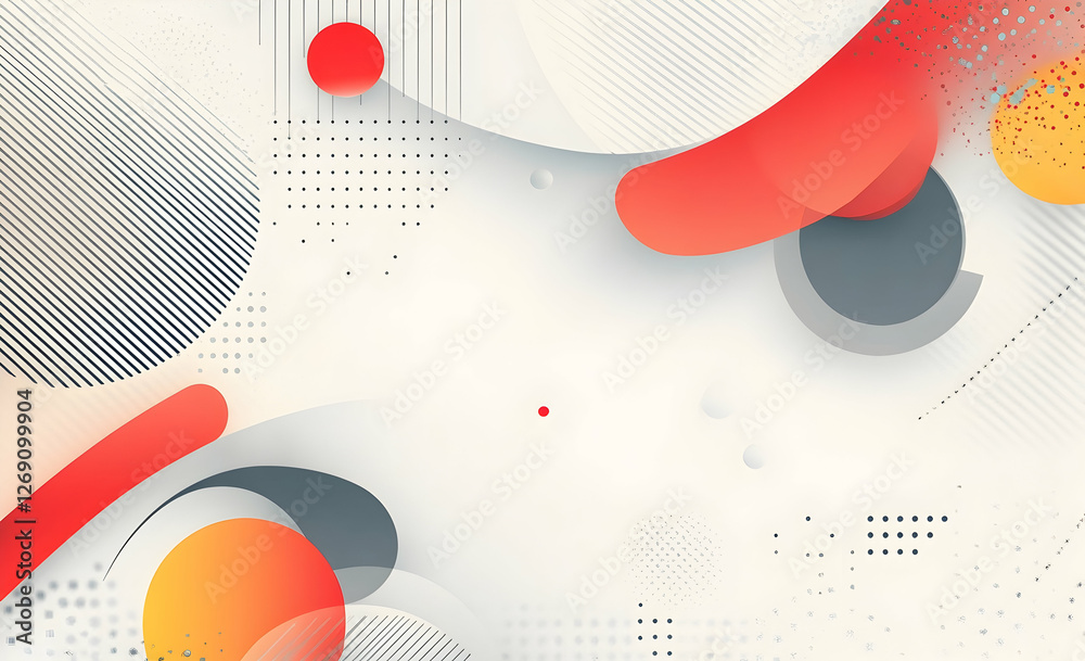 Poster abstract technology background vector presentation design with digital elements and circles on a whi