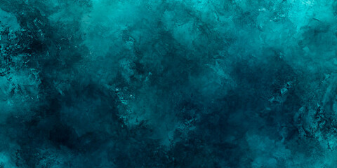 Obraz premium Abstract Teal Watercolor Background with Dark Blue Tones – Deep and Moody Design