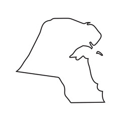 map of Kuwait line icon