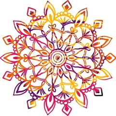 鮮やかなグラデーションが美しいマンダラアートデザイン | Vibrant Gradient Mandala Art Design