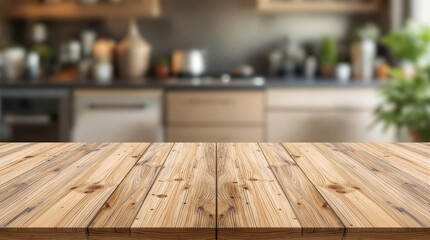 Minimalistic wooden table in a cozy interior, symbolizing modern home decor, simplicity, and workspace aesthetics